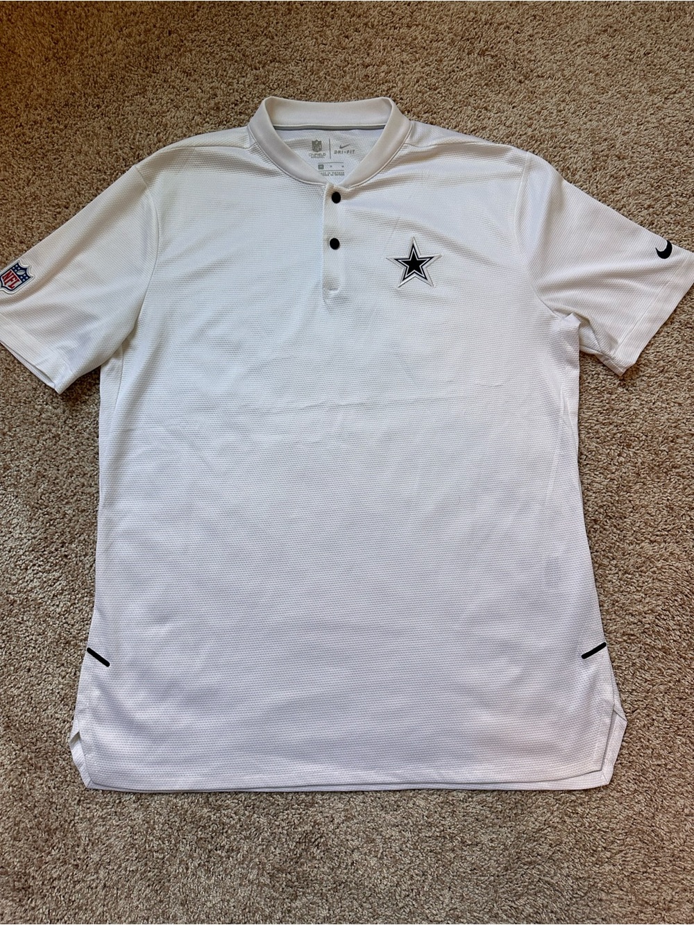 Nike Dallas Cowboys On-Field Sideline Elite Coaches Polo White Men's Medium